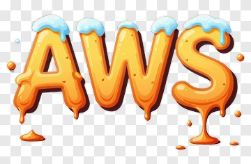 Colorful Aws Text With Icing PNG