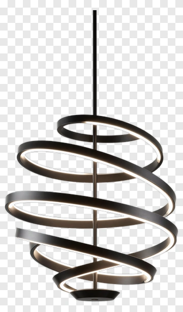 Modern Spiral Pendant Light PNG