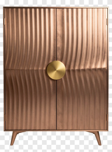 Modern Copper Cabinet With Wavy Design PNG