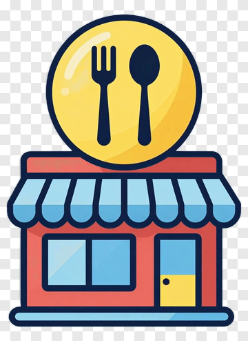 Restaurant Building With Fork And Spoon Icon PNG