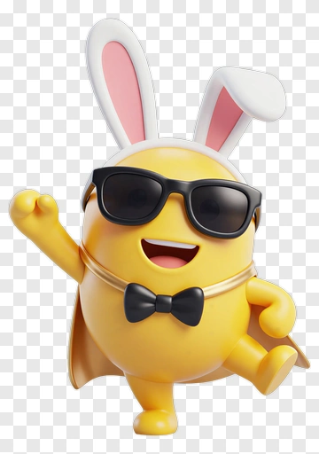 Cartoon Bunny Character In Sunglasses And Cape PNG