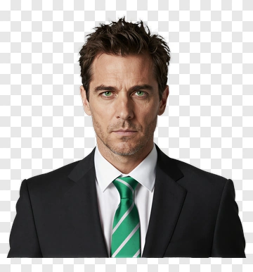 Businessman In A Suit With Green Tie PNG