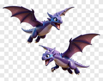 Cartoon Dragon Flying PNG