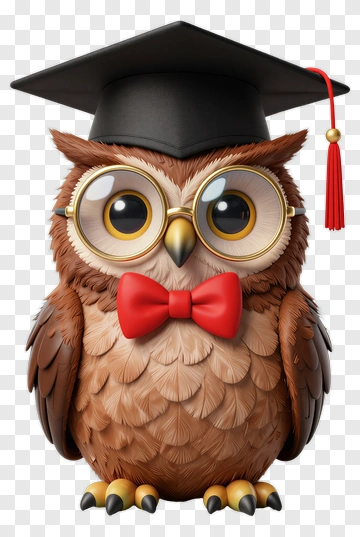 Graduation Owl Wearing A Cap And Bow Tie PNG