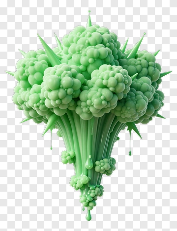 3D Green Broccoli PNG