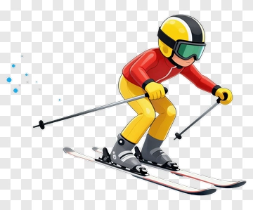 Cartoon Skier In Action PNG