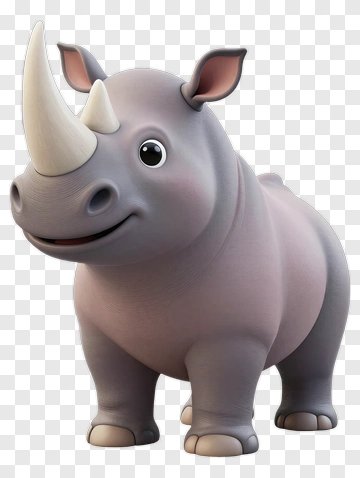 Cartoon Rhinoceros PNG