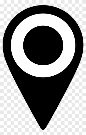Black Location Pin With White Circle PNG