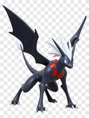 Dragon-Like Creature With Black And White Features PNG