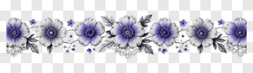 Floral Border With Purple Flowers PNG