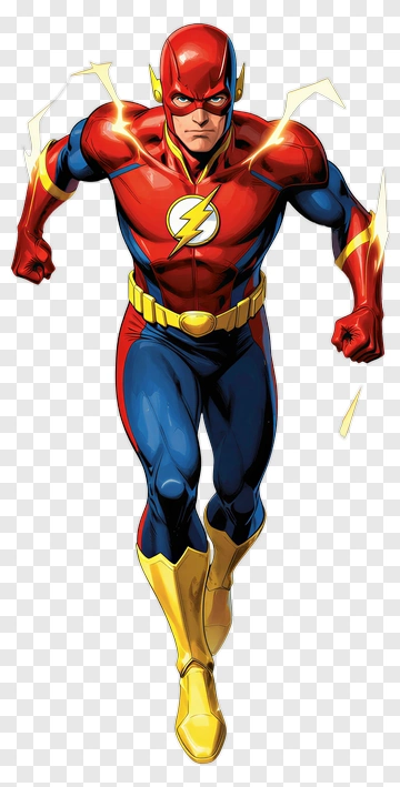 Flash Superhero Running PNG