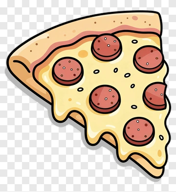 Cartoon Pizza Slice With Pepperoni PNG