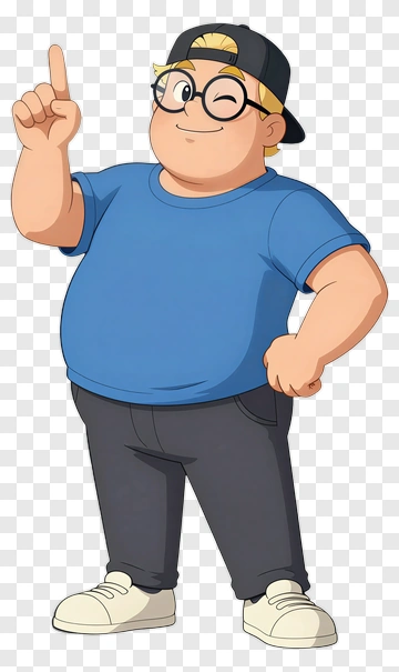 Cartoon Boy With Cap And Glasses PNG