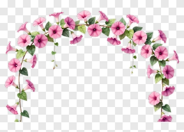 Flower Arch With Pink Petunias PNG
