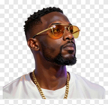 Man Wearing Sunglasses And Gold Chain PNG