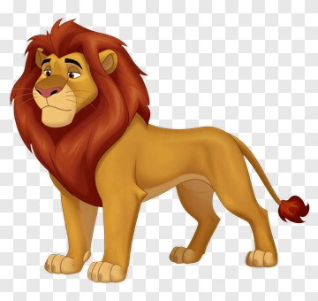 Cartoon Lion With A Majestic Mane PNG