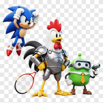 Cartoon Characters In Action PNG