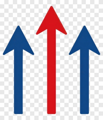 Red And Blue Arrows Pointing Upward PNG