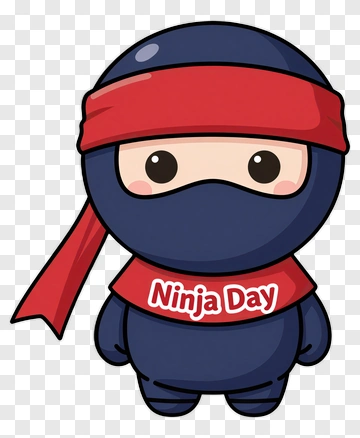 Cartoon Ninja Celebrating Ninja Day PNG