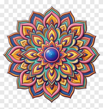 Colorful Mandala Design PNG