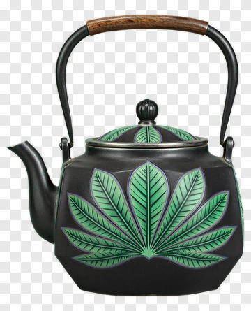 Teapot With Leaf Design PNG