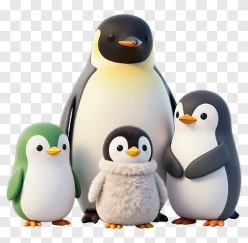 Cartoon Penguin Family PNG