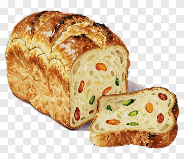 Sliced Loaf Of Bread With Colorful Nuts PNG