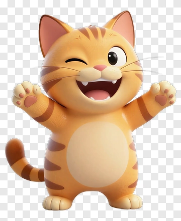 Cartoon Cat Winking And Smiling PNG