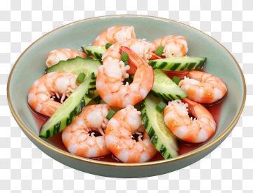 Shrimp Salad With Cucumbers PNG