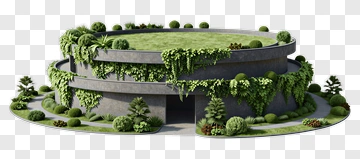 Eco House Surrounded By Greenery PNG