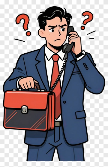 Businessman Confused While Talking On The Phone PNG