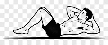 Man Doing Crunch Exercise PNG
