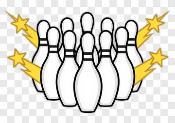 Bowling Pins With Stars PNG