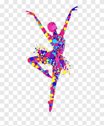 Colorful Ballerina Dancing PNG