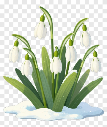 Snowdrop Flowers In Snow PNG