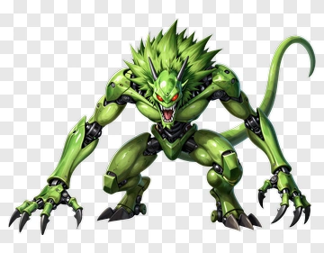 3D Green Mechanical Beast PNG
