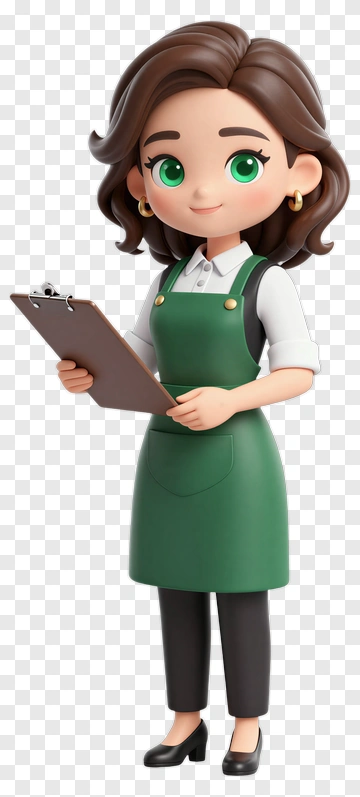 3D Woman Holding A Clipboard PNG