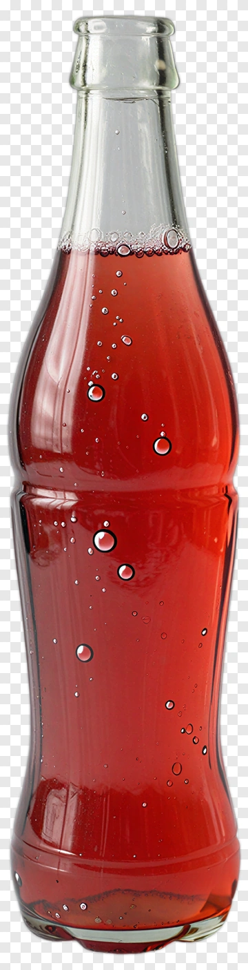 Red Soda Bottle With Bubbles PNG