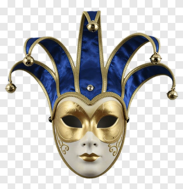 Gold And Blue Jester Mask PNG