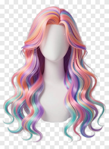 Colorful Wavy Hair PNG