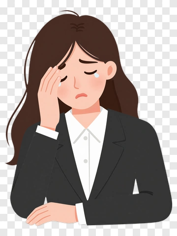 Sad Businesswoman Holding Her Head PNG