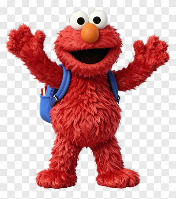 Cartoon Character Elmo With Backpack PNG