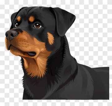 Rottweiler Dog Portrait PNG
