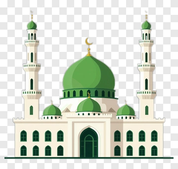 Green Dome Mosque With Minarets PNG