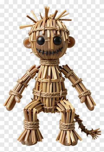Straw Doll With Button Eyes PNG