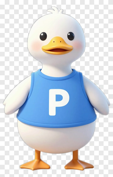 Cartoon Duck Wearing A Blue Shirt PNG