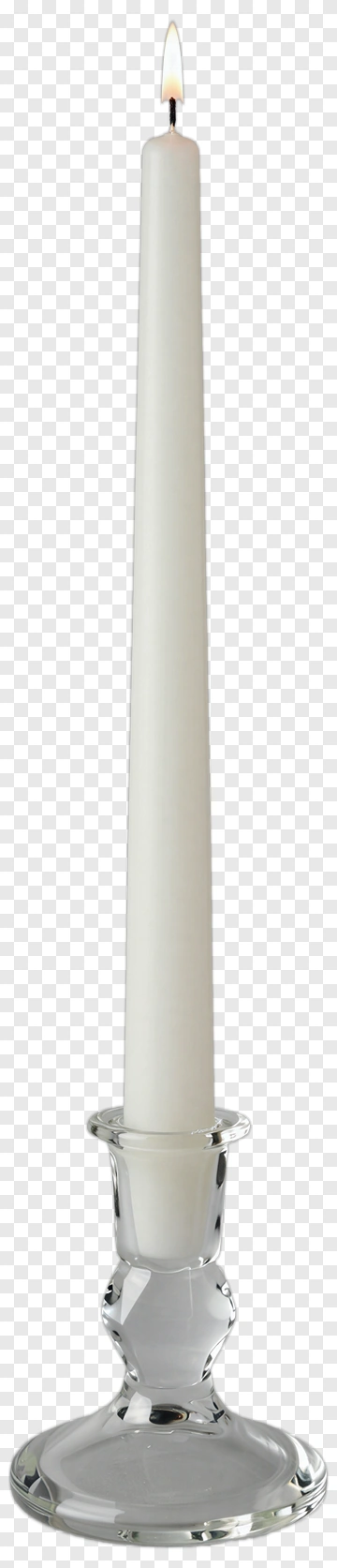 White Candle In A Clear Holder PNG