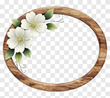 Floral Wooden Frame PNG