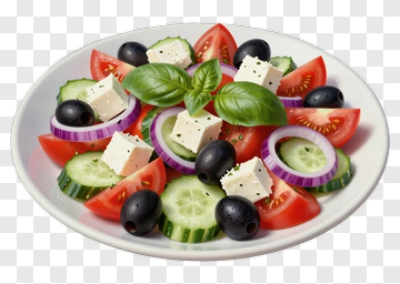 Greek Salad With Feta Cheese And Olives PNG