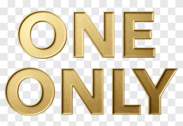 One Only Text In Gold PNG